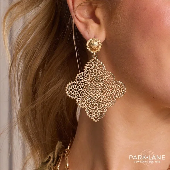 Park Lane “CORALIE” Intricate Gold Earrings - Picture 3 of 10